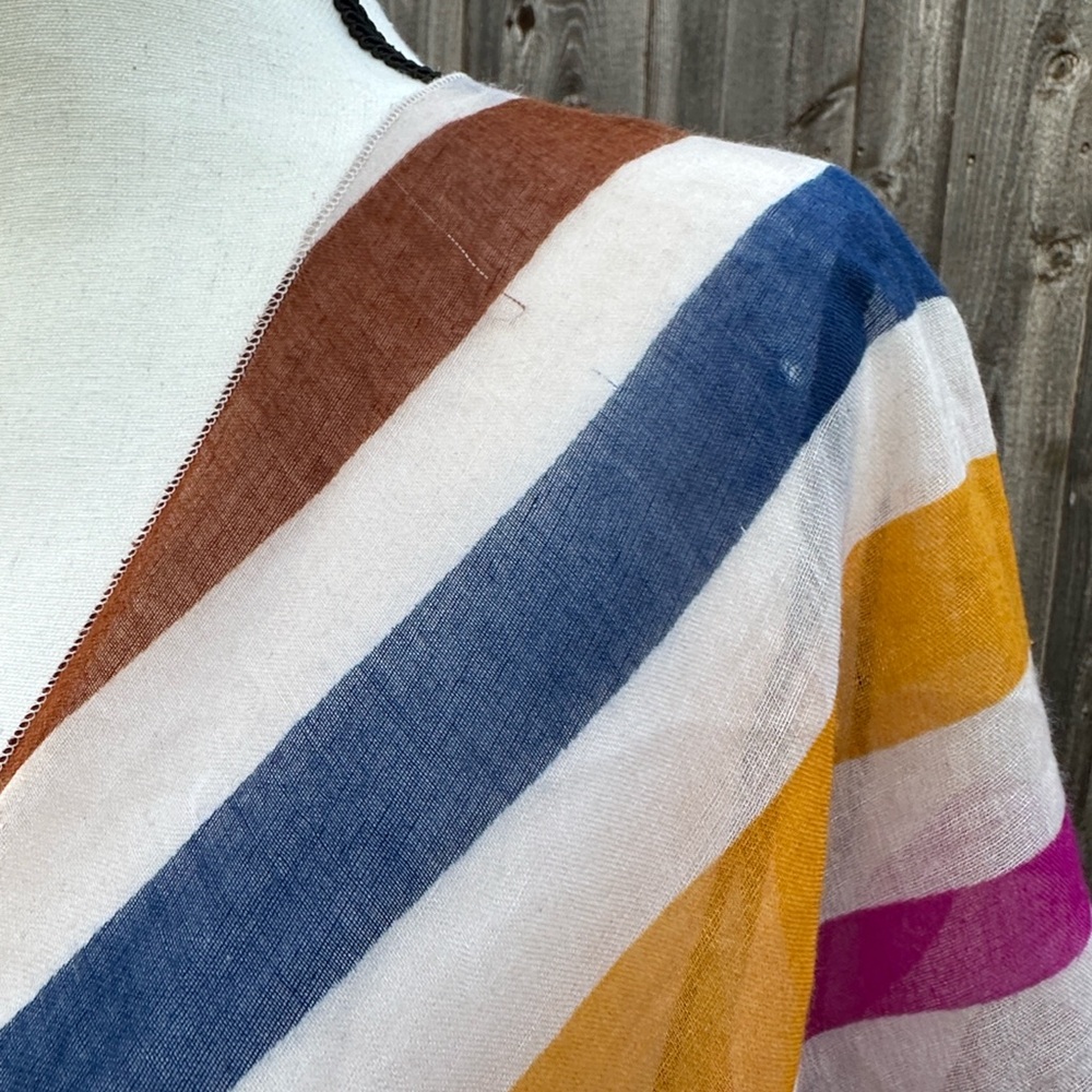 Anthropologie Subtle Luxury - Stripe Bohemian Kimono Pre-Owned Condition - Picture 6 of 12